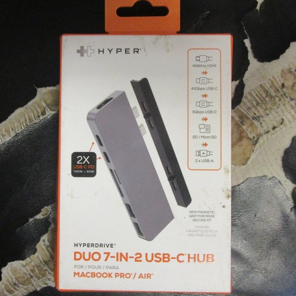 HYPER HyperDrive DUO 7-in-2 USB-C Hub for MacBook Pro/Air - Space Gray - Picture 1 of 2